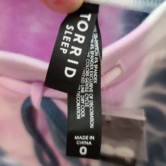 0X Large 12W Blue Purple Tiedye Sleep Pant Modal Terry Drawstring Loungewear NWT - Picture 8 of 10